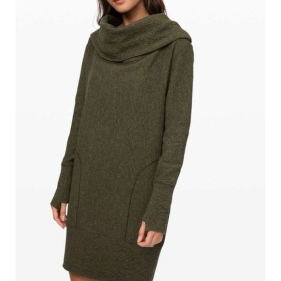 Lululemon along the way green dress olive green small - Picture 3 of 11